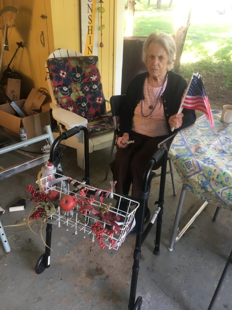 Mom and her walker
